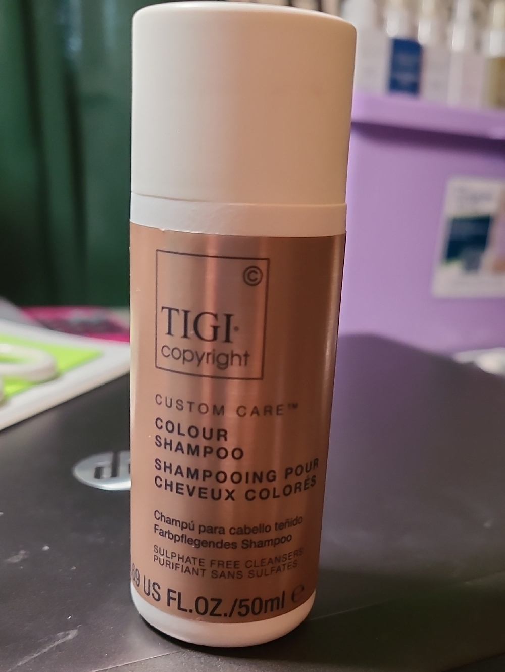 TIGI Colour Shampoo in Rose Gold and White Bottle